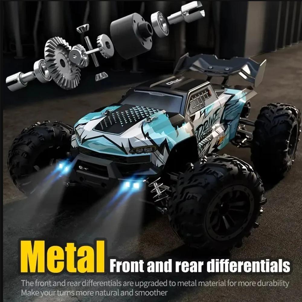 SCY 1:16 4WD RC Car 70KM/H Or 50KM/H With LED Light 2.4G Remote Control Cars High Speed Drift Monster 4x4 Truck for Children Gif