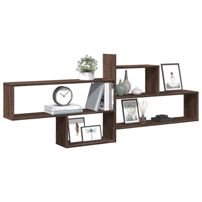 VidaXL Wall Shelf Brown Oak 167.5x18x68 Cm Engineered Wood 853323