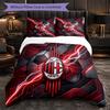 Set Lenzuola AC Milan Modello 3 Pezzi Morbida Copripiumino in Microfibra con Federe per Camera da Letto