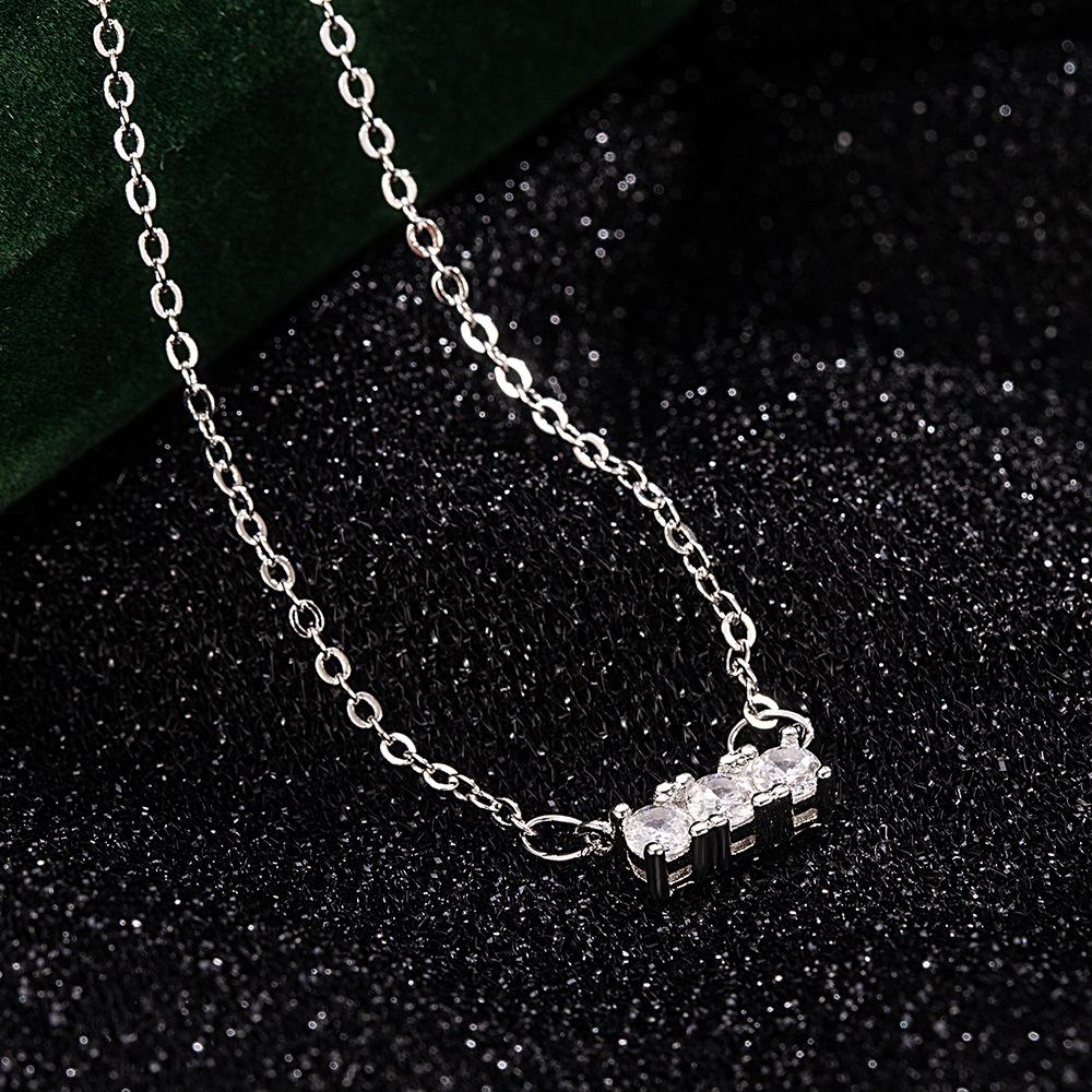 925 Sterling Silver Fashion Versatile Zircon Necklace Birthday Anniversary Party Gift Daily Wear