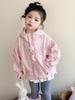 Autumn 2025 Fashionable Girls' Hooded Jacket - Casual Loose Fit Fancy Wear