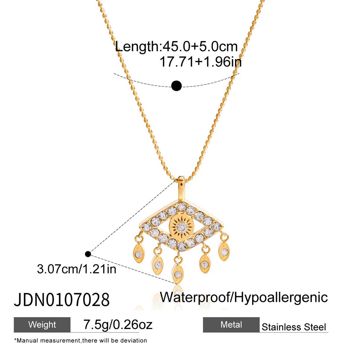 

Youthway Lucky Evil Eye Zircon Pendant Necklace For Women Gold Plated Stainless Steel Necklace Simple Fashion Jewelry Gift