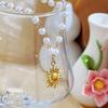 Sunflower Pearl & Gold-Plated Titanium Steel Necklace for Women - High-End European/American Style Choker with Pendant