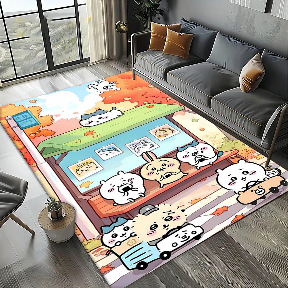Cartoon Anime C-ChiikawaS Classic 3D Print Carpet Rug Art for Room Decor Home Bedroom Gifts Fans Area Rug Non-slip Floor Mat