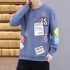 Men's Trendy Loose Fit Round Neck Sweatshirt - Long-Sleeve Printed T-Shirt for Spring and Autumn