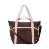 Francfranc Modern Palette Travel Bag, Brown and Pink, Carry-on Tote Bag, 3-Way Shoulder Bag with Drink Holder
