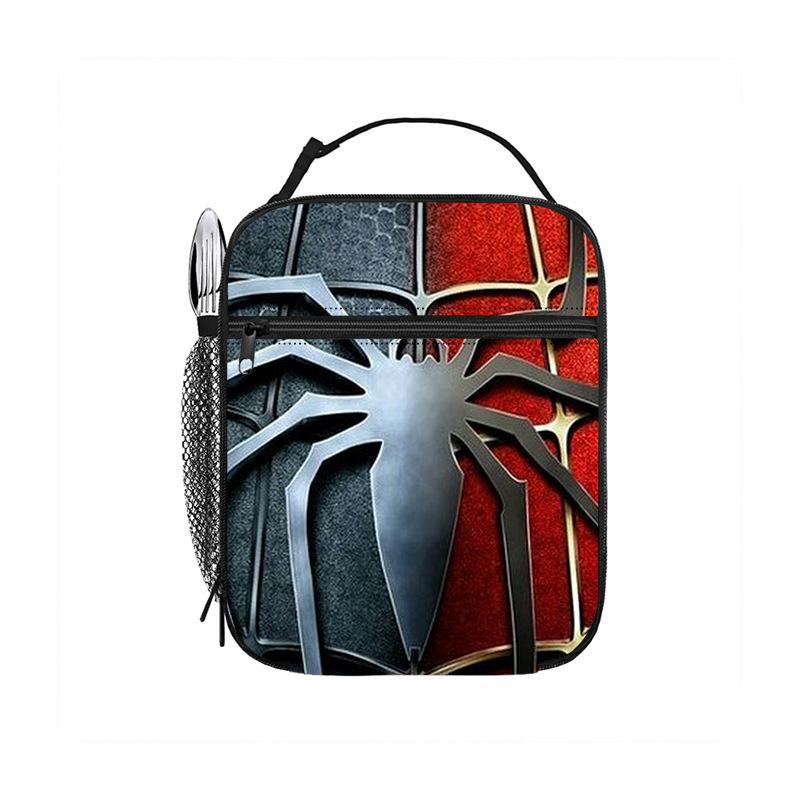 Spider-Man Cartoon Anime Lunch Bento Bag Children'S Fully Printed 3D Digital Insulation Bag Portable Outdoor Picnic Bag