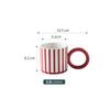 Taza de Cerámica Minimalista con Rayas y Asa Grande para Café Desayuno Leche Taza Exquisita para Té de la Tarde Tazas de Té de Flores Regalos de Cumpleaños