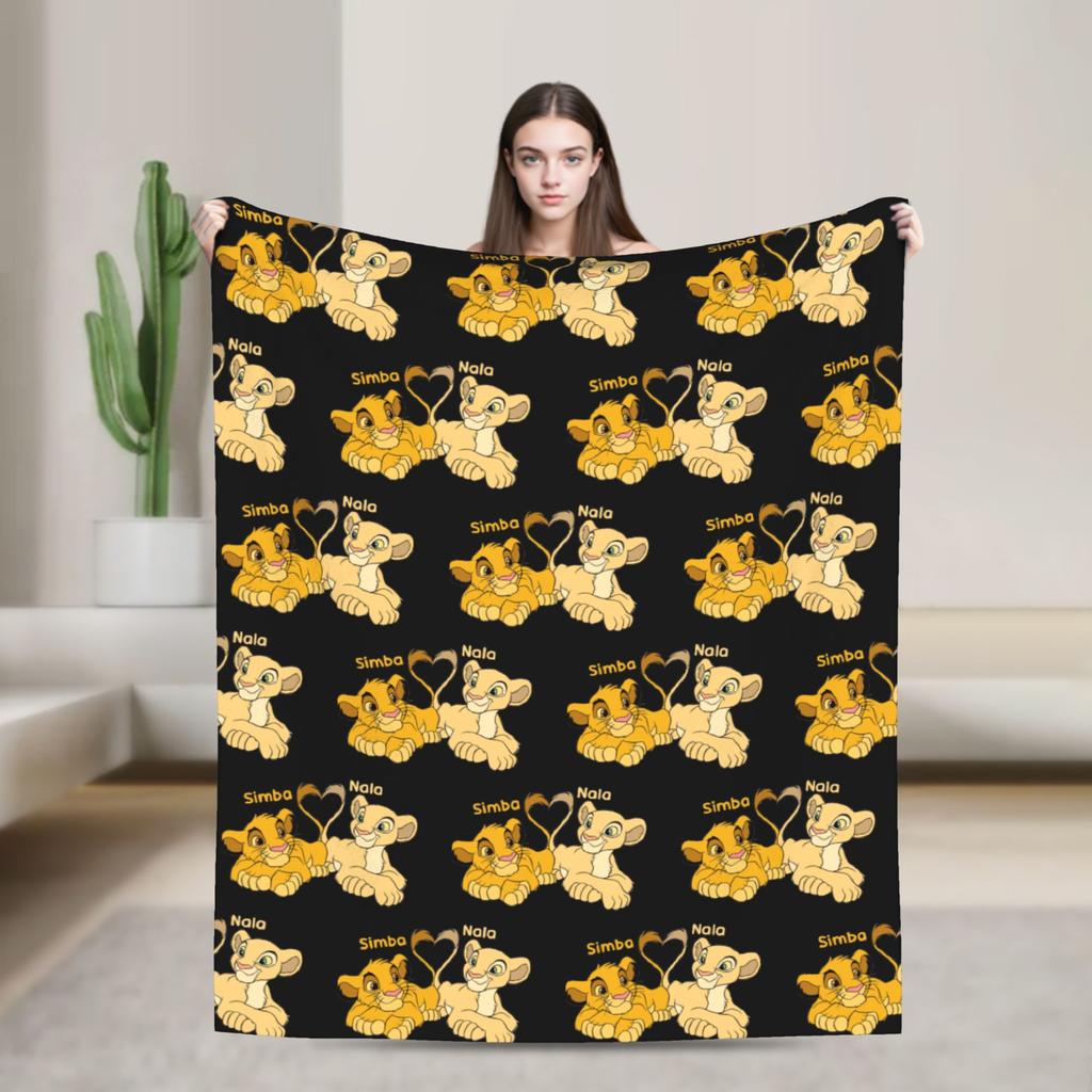Lion King Simba Friends Blanket Wool Awesome Breathable Throw Blankets for Chair Covering Sofa Winter