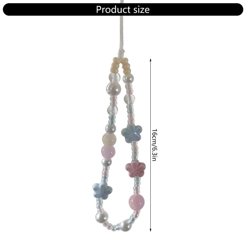 Eye Catching Mobile Phone Chain Plastic Beaded Cellphone Lanyard For Women Girls Telephone Strap Jewelry Drop-resistant