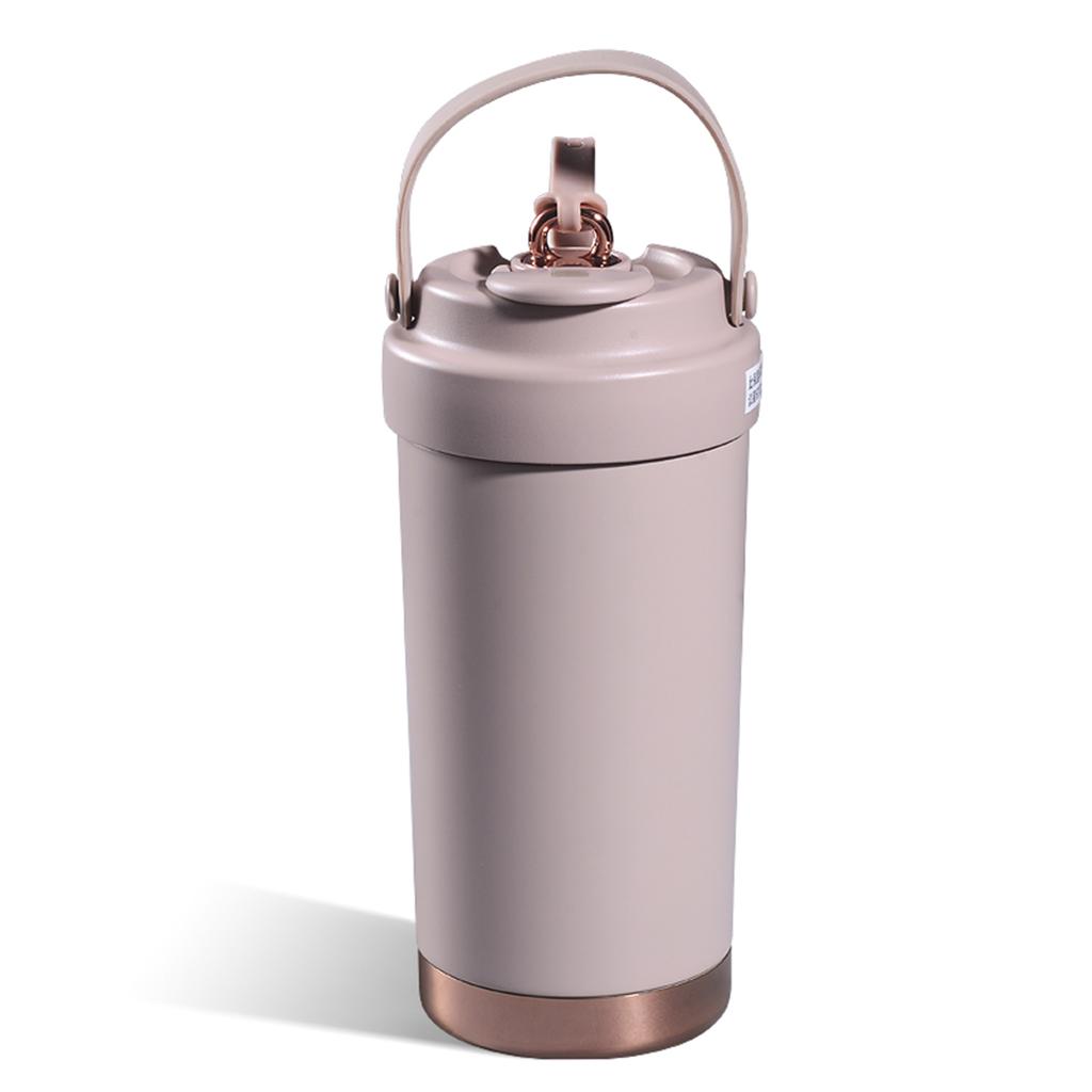 Ceramic Interior Thermal Cup for Women Large Capacity Double Layer Insulated Straw Water Bottle Leak Proof Drinkware