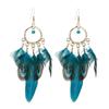 Feather Earrings Travel Vacation Accessories Retro Ethnic Style Fringed Long Earrings Women