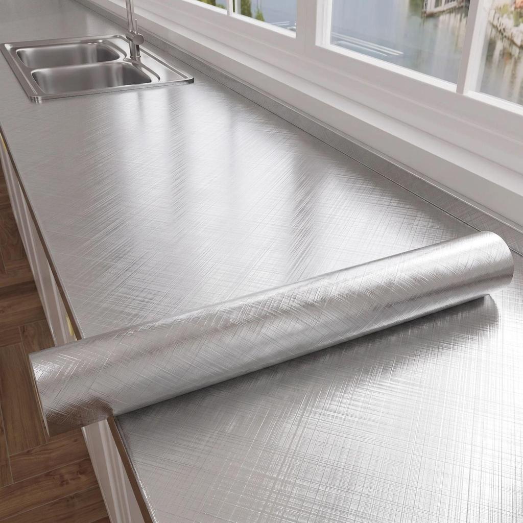 Enhanced Marble-Style Self-Adhesive Kitchen Sticker: Oil-Proof, Waterproof, High-Temperature Resistant Counter and Wall Covering.