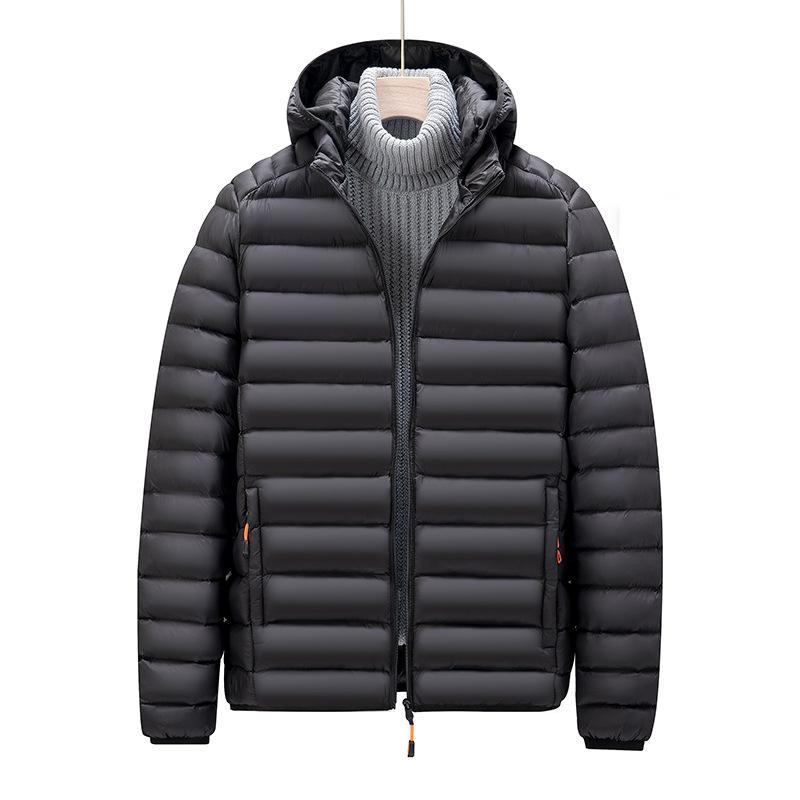 

Yurong cotton-padded clothes men s autumn and winter hooded loose warm casual cotton clothes light luxury solid color versatile waterproof M