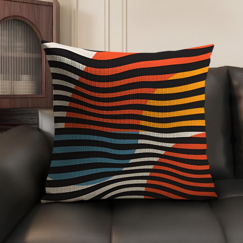 Abstract B-Bauhaus Geometry Pillow Case Natural Linen Organic Fabric Double-Sided Printing Sofa Home Decor Gift Cushion Cover