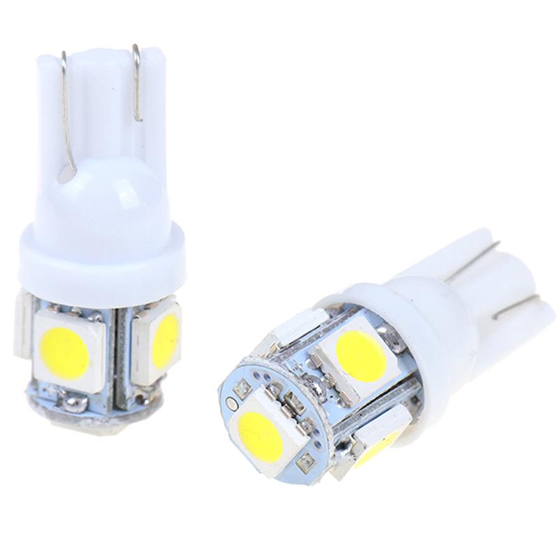 10Pcs White T10 Wedge 5-Smd 5050 5W5 Led License Plate Bulbs Indicator Light