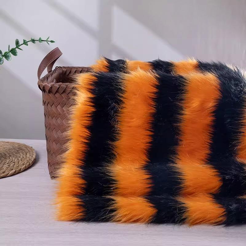 50x160cm 3cm Short Plush Fabric, Striped Plush Fabric, Artificial Fur Display, Shooting Background Toys, DIY Handicrafts