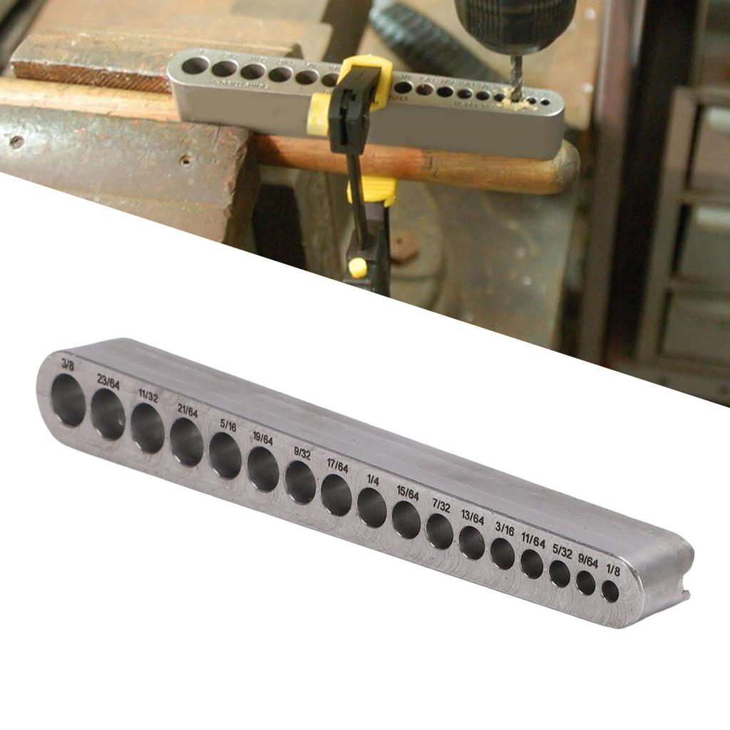 Drill Bit   Aluminum Alloy 0.32 To 0.95cm 17 Drill Sizes Drill Jig Block for Straight Holes