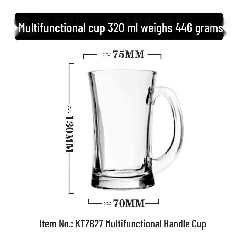 Charming Glass Handle Mugs Set (4-Pack)