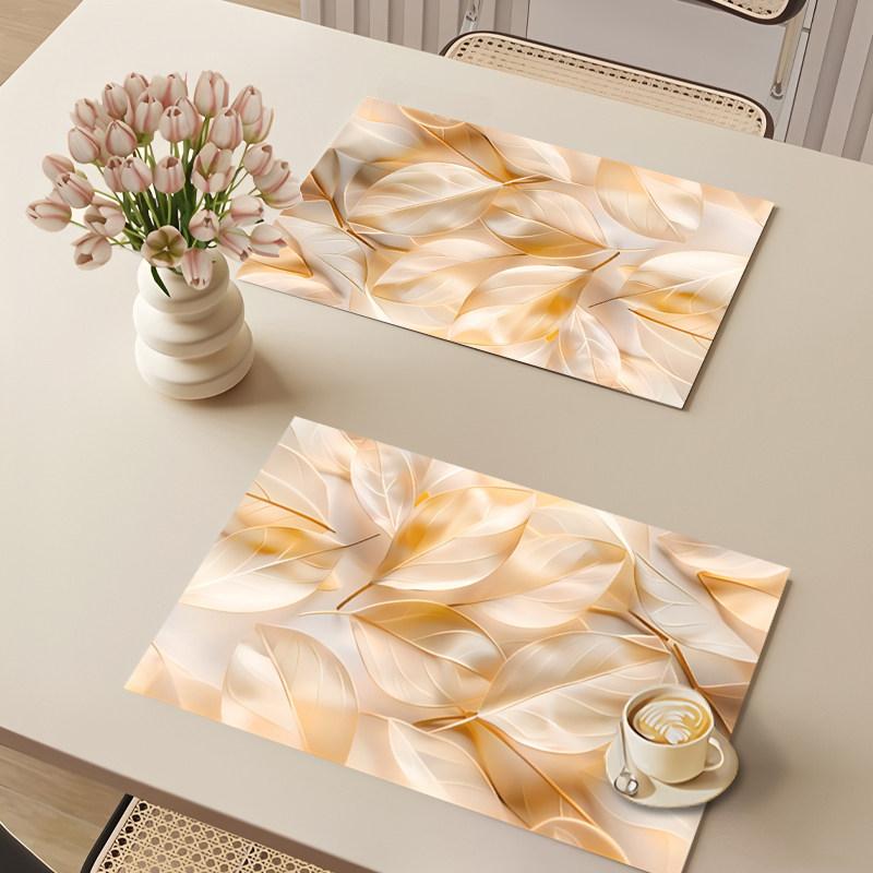 Oval Soft Pink Peony Placemat Floral Frame Print Waterproof Non Slip Heat Resistant Dining Desk Decor Pad Kitchen Mat