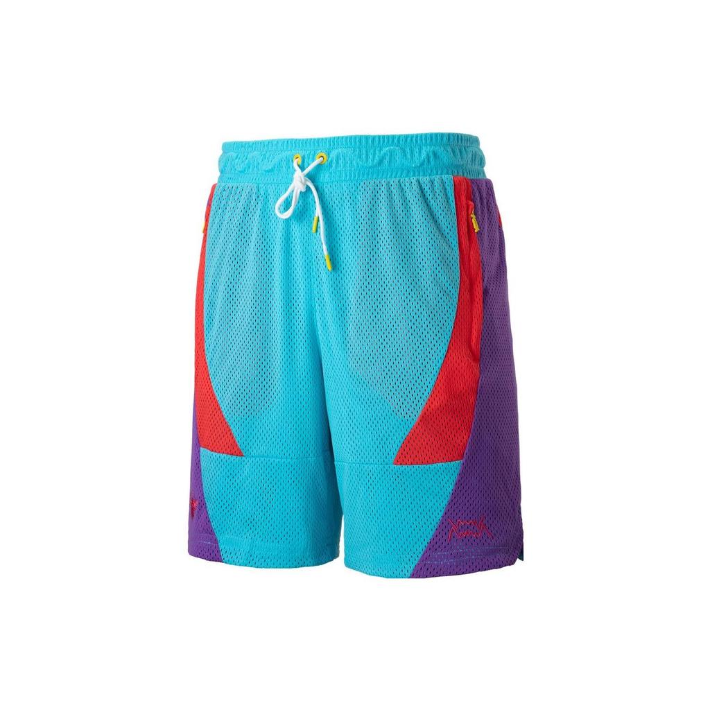 Puma Lamelo Slashing Color Block Casual Drawstring High Waist Straight Leg Shorts Unisex Shorts Blue 537103-01