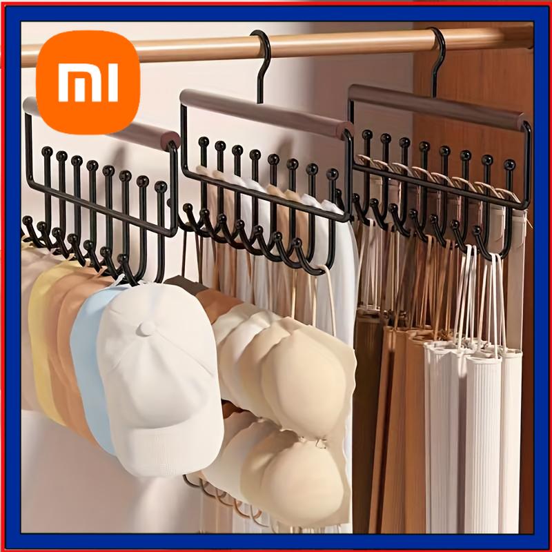 Xiaomi Wall-Mounted Metal Coat Rack Storage Box with 8 Hooks - Perfect for Hats, Towels, and Straps, Bra Hangers for Closet Organizer