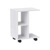 Table Basse Sur Roulettes - 45 X 35 X 58 Cm - Blanc - Gain De Place - Mobilité Facile