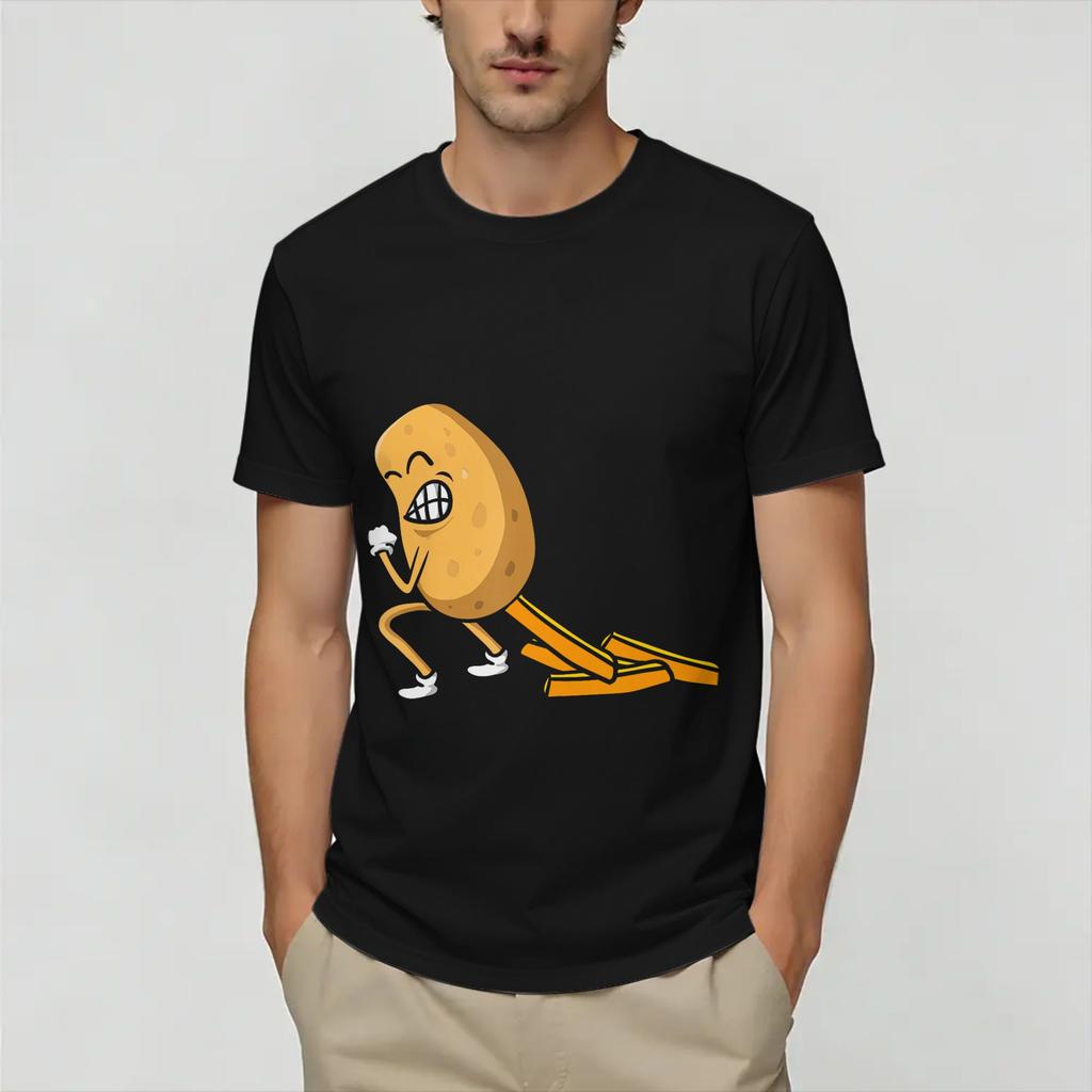Harajuku TShirt Summer Funny Potato Farting Frenc Popular TShirts Cotton Tee Shirt for Unisex Y2K Fun Big Size Short Sleeve Tops