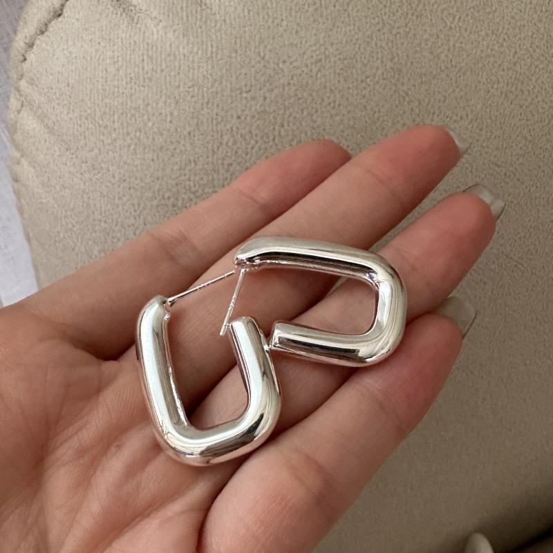 

BF CLUB 925 Sterling Silver Earrings For Women Trendy Simple Retro Rectangle Earring Jewelry Prevent Allergy Party Accessories