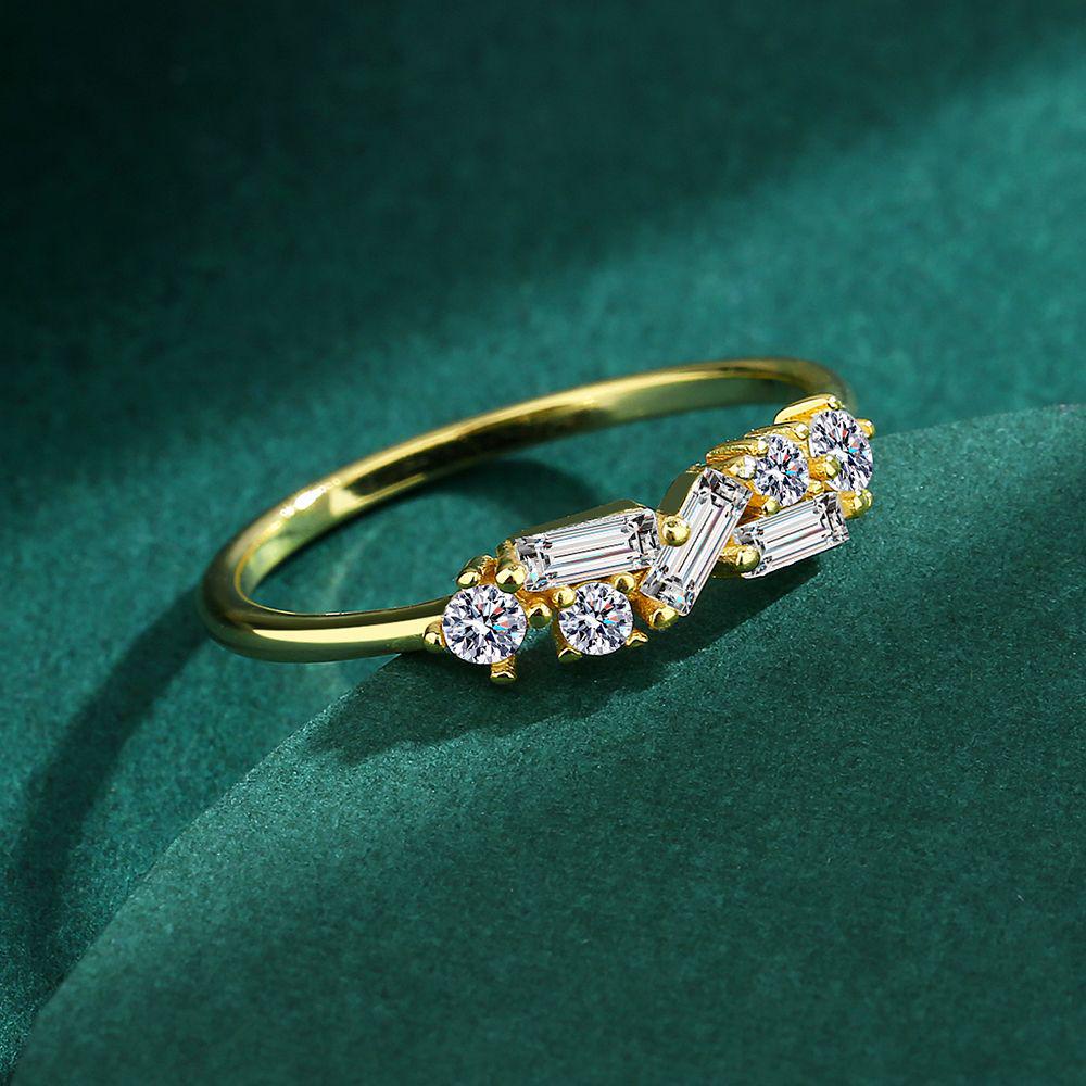 Women's 925 Sterling Silver Diamond Ring: High-End Sparkly, Light Luxury Cold Style