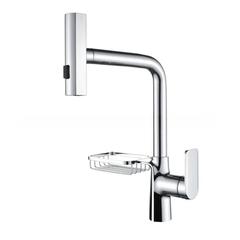 Pull-out Kitchen Faucets Splash-proof Sink Faucet for Washing Vegetables Household Hot and Cold Pressurized Sink Faucet