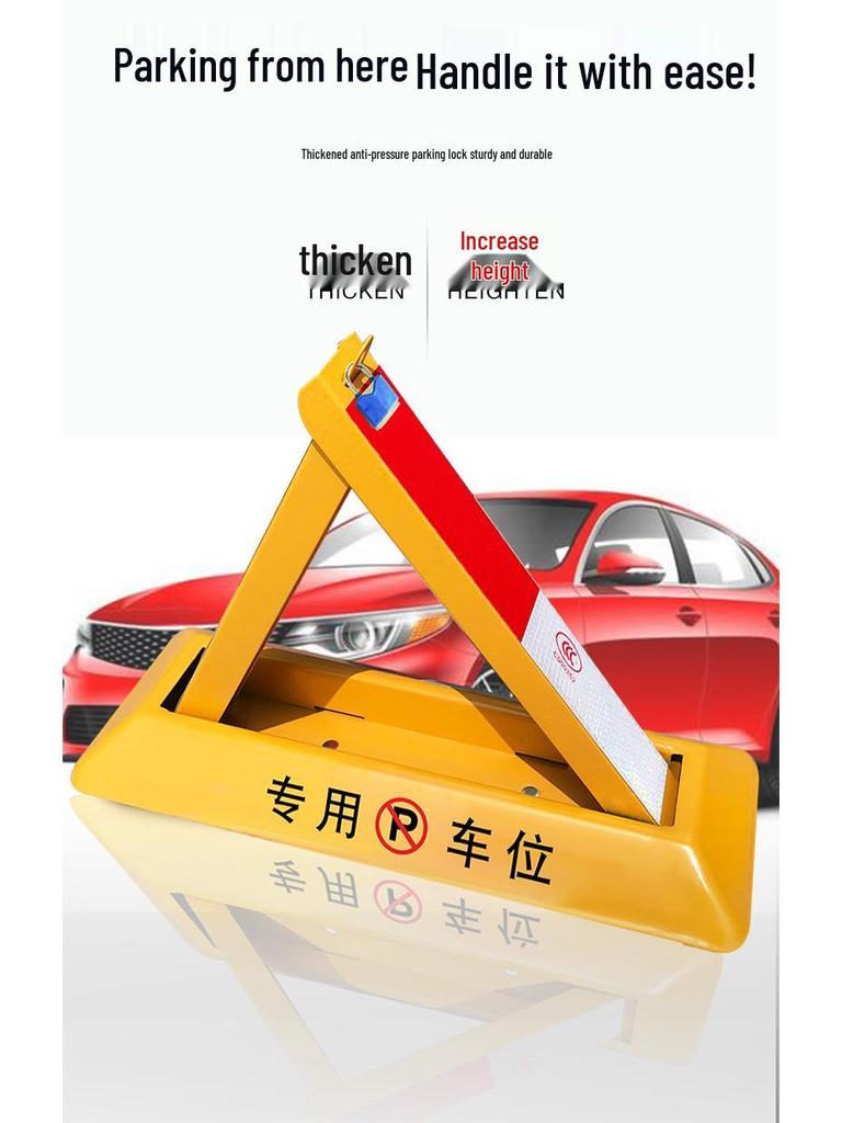 Thickened Triangle Parking Post: Anti-Collision Wheel Stopper with No-Drill Installation