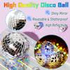 50 szt. Dekoracja na tort w kształcie kuli dyskotekowej, Topper na tort w kształcie kuli lustrzanej, Impreza tematyczna lata 70., Ozdoby w kształcie kuli dyskotekowej na choinkę, muzyka taneczna