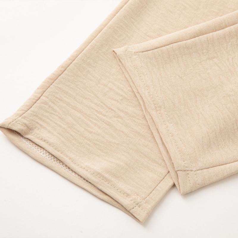 2025 New High-waisted Drawstring Women's Pants, Embroidered Ice Silk Casual Pants, Loose Straight-leg Pants