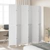 6 Piece Room Divider White Solid Paulownia Wood