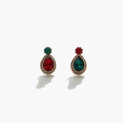 Jlauren Drop-Shaped Unbalanced Color Cubic Earrings M02252