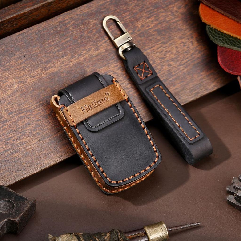 Genuine Leather Auto Key Fob Cover Case Housing Key Ring Fit For Honda Acura Rlx Rdx Mdx Ilx Tlx Cdx Auto Key Fob Auto Accessories With 4 Bottons