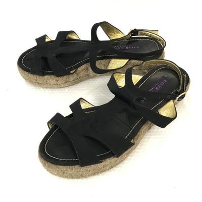 Collection Ankle Strap Sandals Women 7 24cm Black Jute Sole(USED)