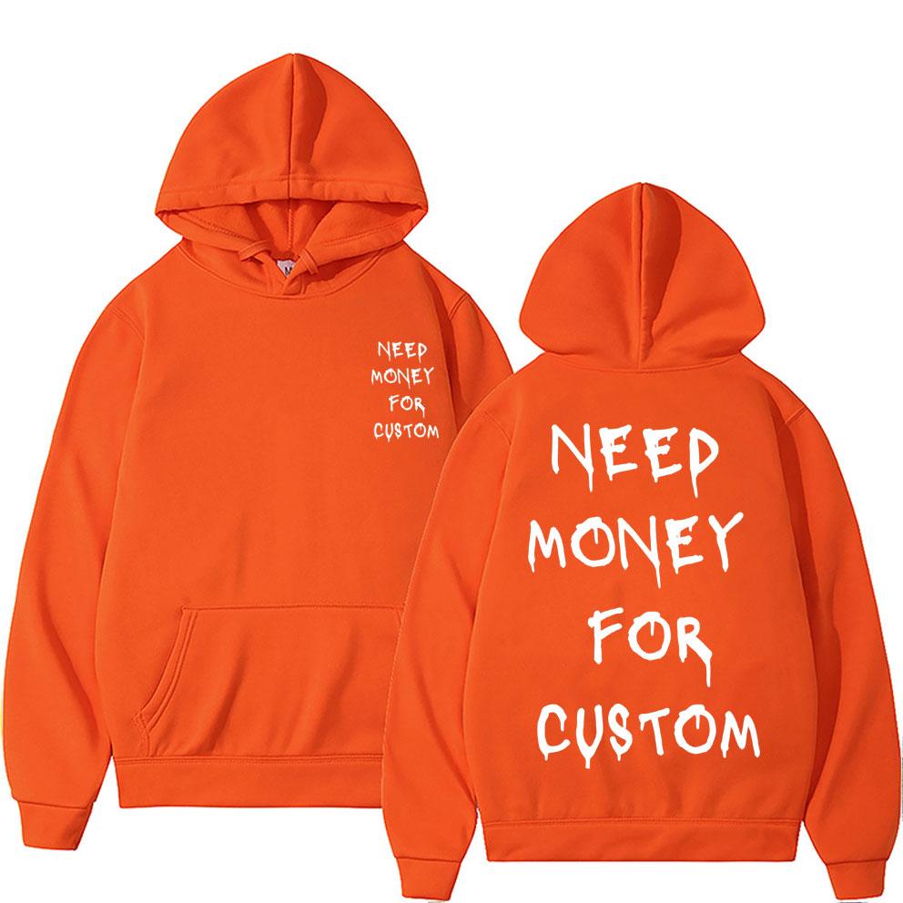 Lustig Brauche Geld für Individuellen Grafikdruck Hoodie Herren Fleece Sweatshirt Streetwear Herren Damen Lässig Übergroße Hoodies