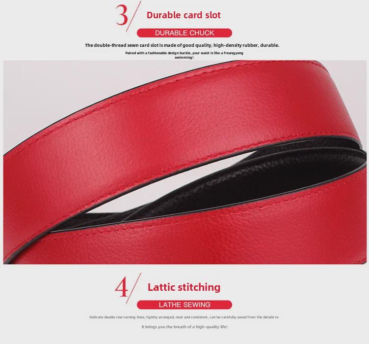 Мужской ремень с автоматической пряжкой красного цвета — стильный, универсальный, самый продаваемый