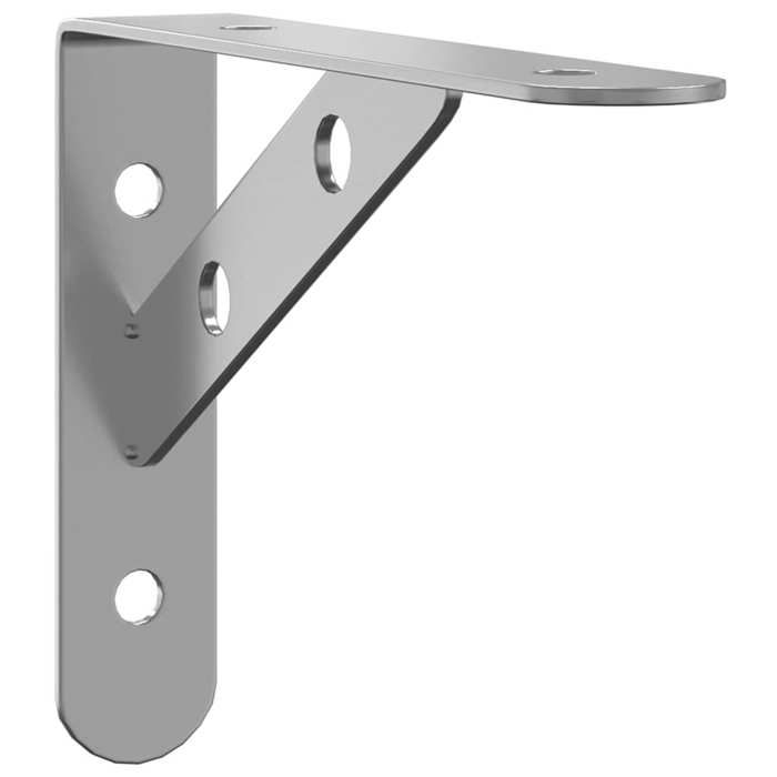 VidaXL Shelf Brackets 4pcs 15x2.5x11.5cm Silver Stainless Steel, Wall Mount, Wall Shelf Bracket,, Bracket 30296