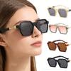 Men Oversized Square Sunglasses Retro Big Frame Women Classic Multi-color Lens Sun Glasses