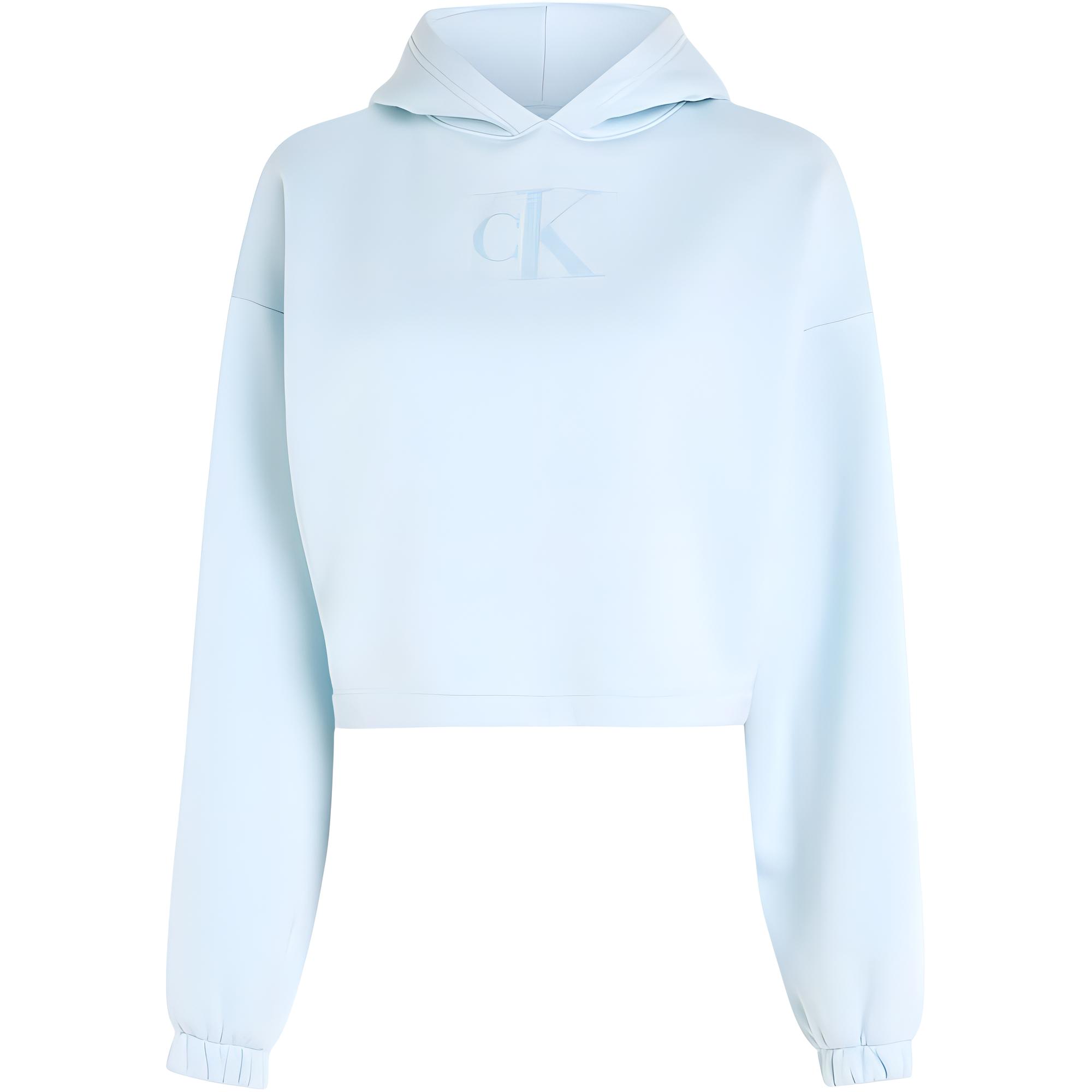 

Calvin Klein Short Sequined Logo Hooded Long Sleeve Sweatshirt Women tops Blue J20J222962-CYR S