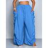 Womens High Waist Loose Drawstring Lantern Pants Casual Trousers