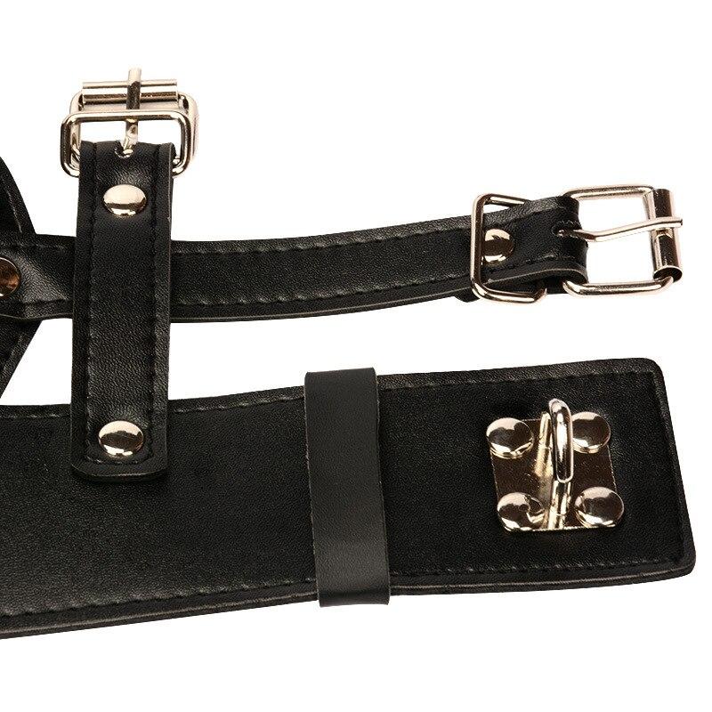 PU Leather Mask with Lock Bondage Fun Headgear Adult Sex Toy Fetish BDSM Slave Femdom Sex Furniture Harness