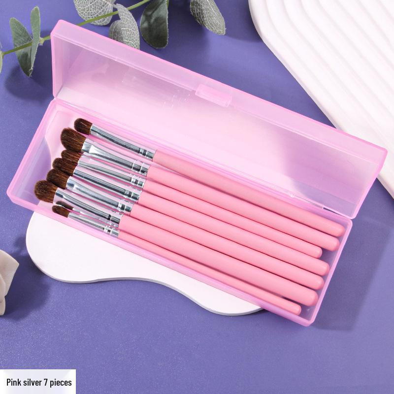 7-Piece Portable Pony Hair Eyeshadow Makeup Brush Set