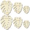 Monstera Leaf Wood Hoop Rings Macrame for DIY Craft Making Home Wall Hanging Wreath Decoration Light Goldenrod Yellow 124~230x100~185x3mm 6pcs/set
