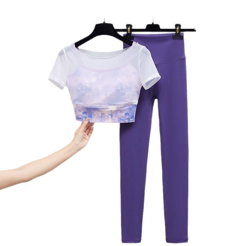 Spring/Summer Retro Chinese Style Mesh Layered Yoga Tank Top for Women