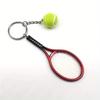1pc Tennis Keychain Alloy Tennis Raclet, Ball Split Ring Keychain For Sport Lovers Team Sports Bag Chain Pendant