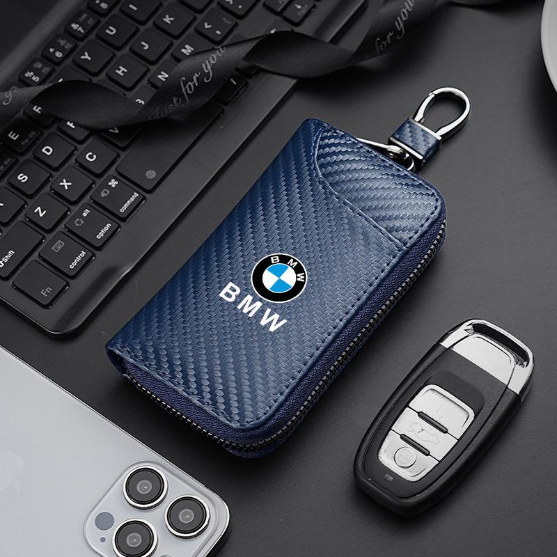 

Carbon Fibre Leather Car Key Bag Access Card Storage Case For BMW 1 2 3 4 5 7 Series X1 X3 X4 X5 X6 X7 F10 F20 F30 G20 G30 F15 синий